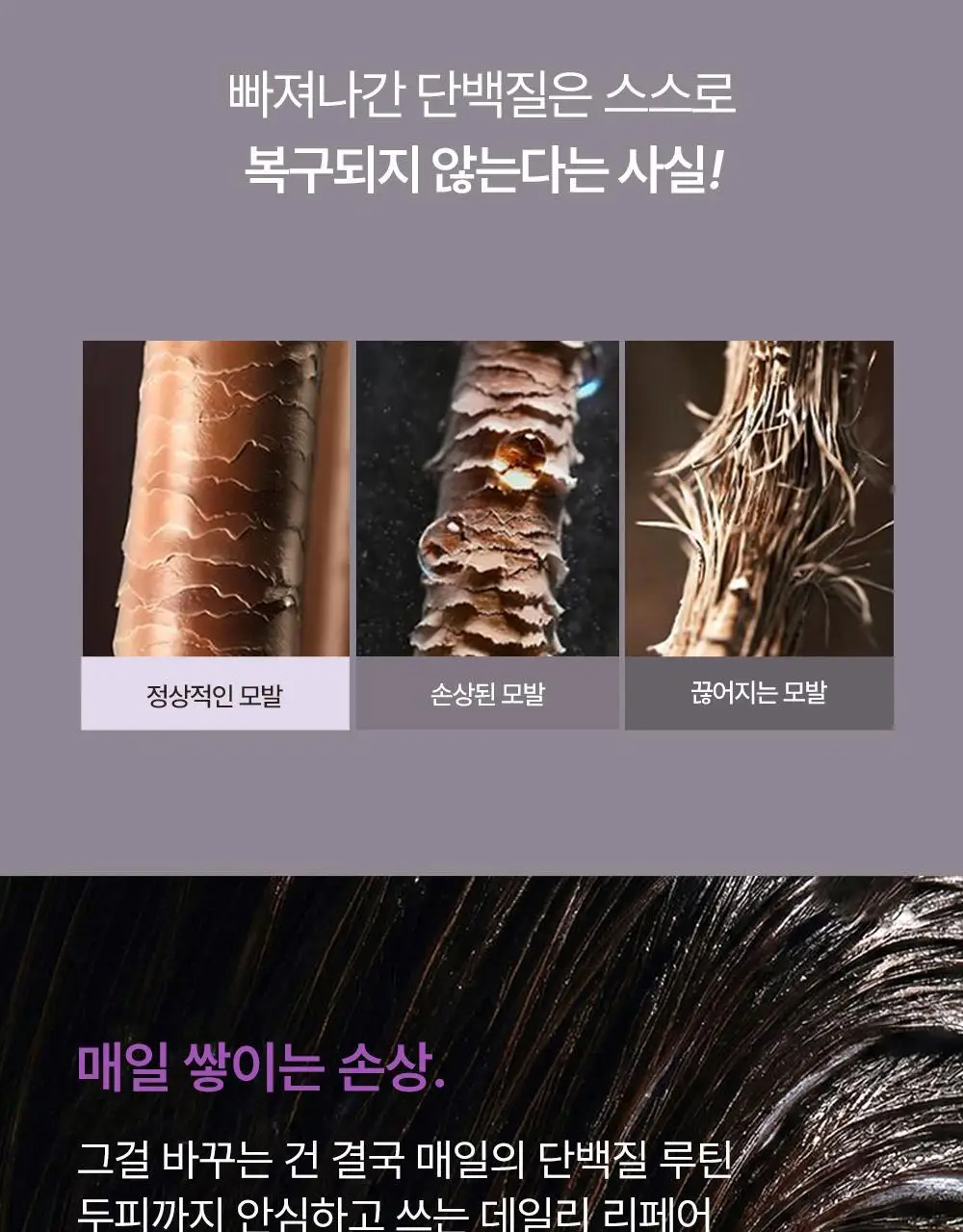 [트리트먼트 10매 증정] 데미지 케어 단백질 트리트먼트 500ml 상세페이지 2